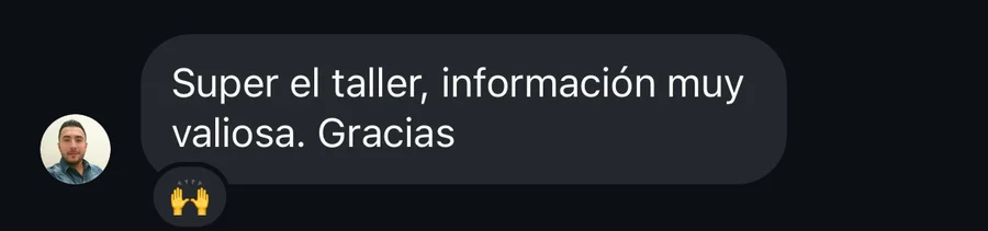 Mensaje real de un fundador después de una sesión